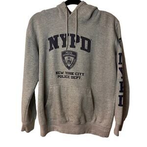 NYPD Heather Gray Graphic Print Long Sleeves Sweatshirt Hoodie Size Small